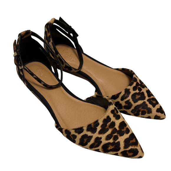Crown Vintage Shoes - Crown Vintage Leopard Calf Hair Pointed Flats Size 7.5